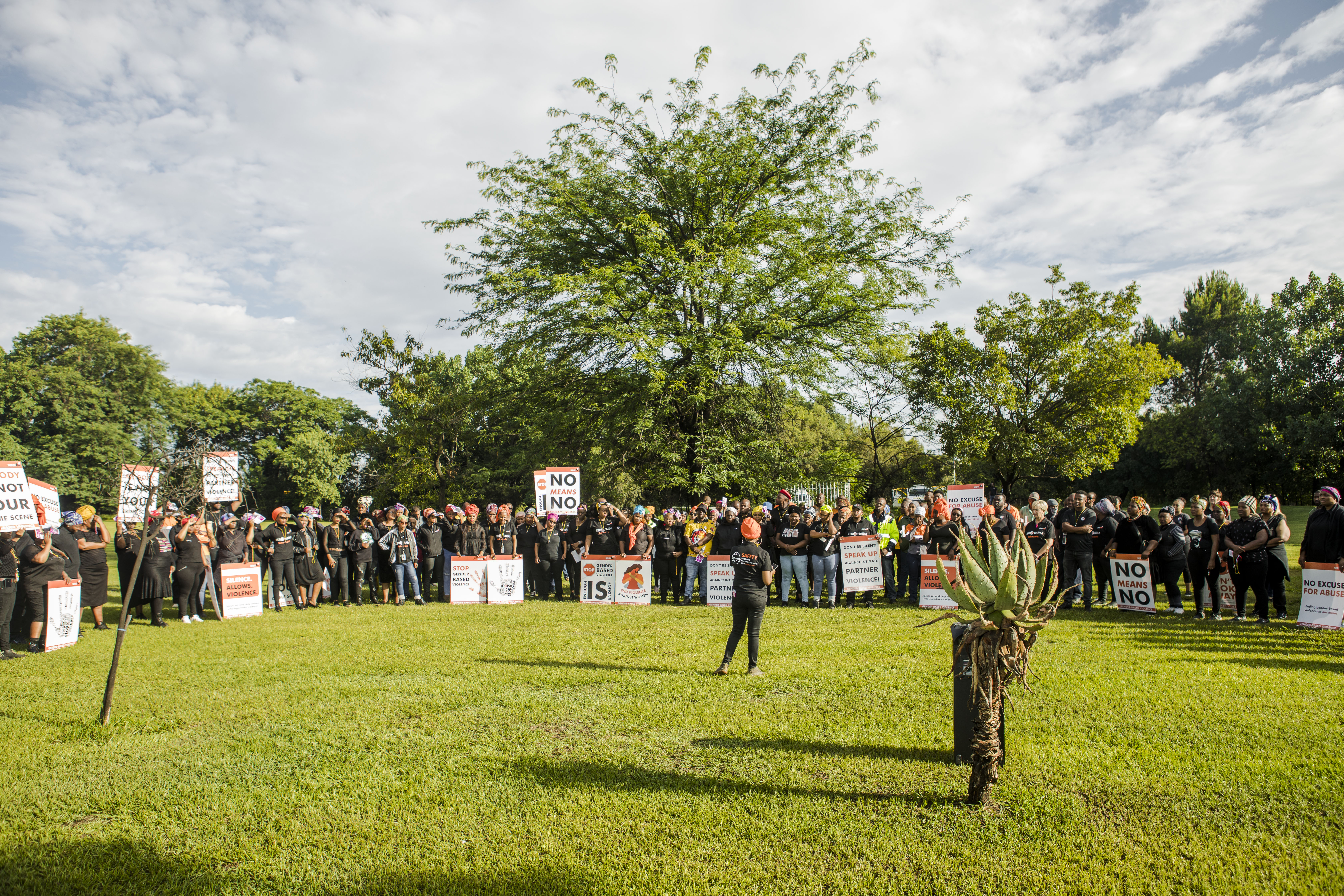 Women in minig out in protest 